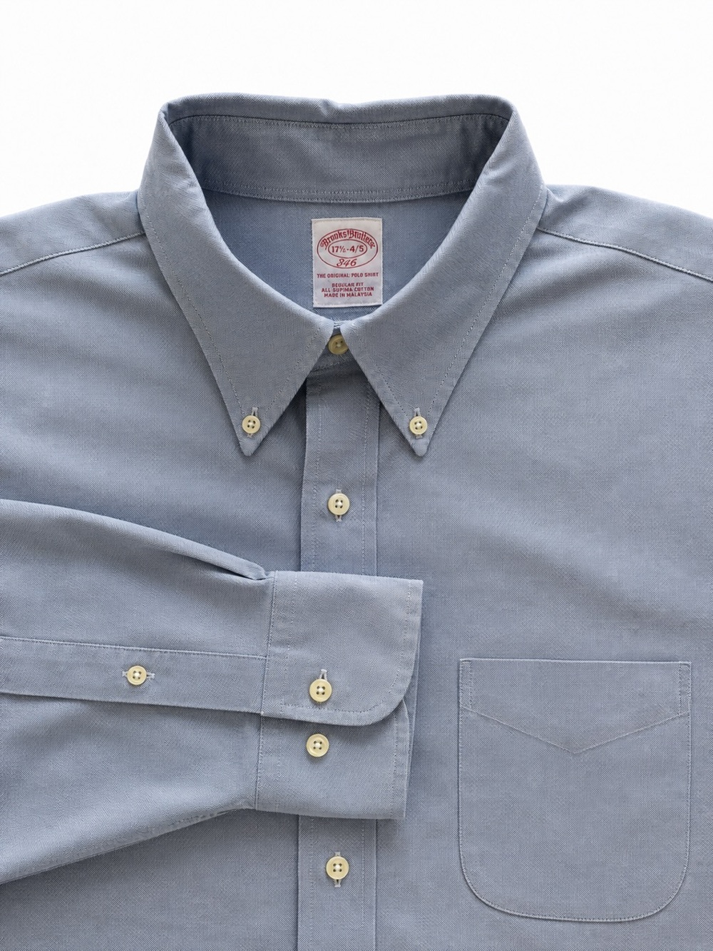 Brooks Brothers 346 Blue Oxford Button-Down Shirt – Men’s 17½ / 34-35 - Picture 1 of 9